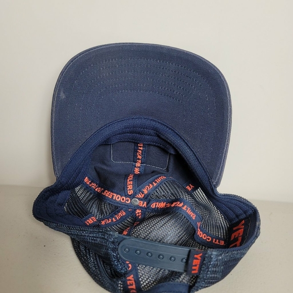 YETI Trucker Hat Navy Blue with Patch Snapback Cap - Picture 2 of 8